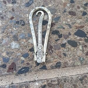Antique Silvertone Art Deco Object Travel Knopfschliesser to The Fold 0.2oz
